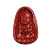 Colgante de Buda bebé de sándalo rojo con hoja pequeña, tallado en madera de caoba, colgante de collar de Buda, pieza de mano, accesorios de bricolaje, accesorios al por mayor