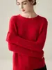 Suéter de Cachemira de Cuello Redondo para Mujer, Nuevo Suéter de Punto Pulóver Holgado Otoño/Invierno, Top de Manga Larga 100% Cachemira Pura