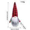 Nova Decoração de Boneco Anão Xadrez Vermelho e Preto Pelúcia de Natal Rudolph Boneco Sem Rosto Enfeites de Mesa para Idosos