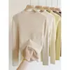 Tejido de cachemira de alta calidad, jersey básico de cuello alto ajustado sin costuras, top de cachemira adelgazante y cómodo