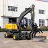 Vendas Diretas da Fábrica para Exportação de Comércio Exterior: Escavadeira de Rodas de 8 Toneladas para Engenharia Municipal, Uso Agrícola, Britagem, Agarrar Madeira e Escavação de Valas