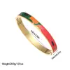 Pulsera Geométricas Exquisitas Populares Transfronterizas de Acero de Titanio para Mujer Pulsera de Acero Inoxidable Esmaltado Joyería al por Mayor