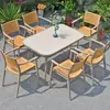 Mesas e Cadeiras de Exterior, Cafés, Lojas de Chá com Leite, Móveis de Madeira Plástica, Jardins de Pátio Externo, Varandas, Combinações de Cadeiras de Rattan Plástico para Lazer