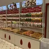 Vitrina Exhibidora de Semillas Tostadas Personalizada, Estante para Frutos Secos y Snacks, Tienda de Frutas Deshidratadas, Isla Exhibidora de Frutas Conservadas, Vitrina Curva para Castañas Confitadas