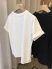 Excelente textura! Muy recomendado, solo necesario en primavera y verano ~ camiseta básica minimalista de calidad con triángulo trasero, holgada y de manga corta