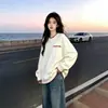 Sudadera retro de moda de calle con cuello redondo y manga larga 2026 nuevo top versátil y moderno para mujer de otoño