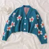 Abrigo tipo suéter para mujer de comercio exterior de Amazon, nuevo cárdigan tejido jacquard floral de punto ajustado para otoño e invierno, ropa de mujer de moda
