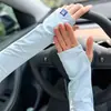 Mangas de Hielo con Letras al por Mayor de Fábrica para Deportes y Ciclismo al Aire Libre, Protección Solar, Protección UV, Mangas Delgadas de Seda de Hielo de Secado Rápido