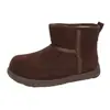 Botas de neve quentes e antiderrapantes para mulheres, novo estilo de inverno 2026, forradas com fleece e espessadas, botas de algodão estilo Birkenstock com sola grossa para mulheres