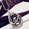 Cadena de suéter redonda con cristal azul de moda estilo coreano para mujer, larga, nueva, otoño e invierno, versátil, collar, colgante de joyería de cristal de alta gama