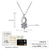 Collar de plata de ley s925 para mujer, collar de diamante moissanita, cadena para clavícula de girasol con forma de corazón, collar de moissanita de 0.5 quilates color D