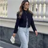 Comércio Exterior Europeu e Americano Transfronteiriço Roupas Femininas Aliexpress Moda Blazer Curto Simples Versátil Gola Alta Pequena