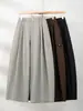 Pantalones de pierna ancha estilo traje, colección de otoño, de cintura alta, pierna recta, tela fluida, pantalones casuales para mujer, estilo japonés y europeo, efecto adelgazante
