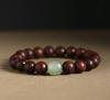 Pulsera de Sándalo Rojo Lobular Natural Pulsera para Pareja Pulsera de Ébano para Mujer Sándalo Cuero de Tigre Joyería de Mano Cuenta Superior de Jade Hetian