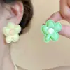 Pendientes de Expansión Florales Color-Blocking de Dopamina para Mujer, Pendientes de Temperamento Dulce y Fresco, Pendientes de Alto Valor Estilo Bosque de Verano