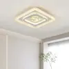 Luminárias Luxuosas e de Alto Padrão, Luminária de Teto para Sala de Estar com Design Retangular, Borda de Cristal de Gelo, Luminária de Hall de Espectro Completo