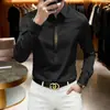 Camisa de manga larga para hombre de alta gama, elegante y atractiva, color burdeos, estilo business casual, corte slim, resistente a las arrugas y con elasticidad cómoda.