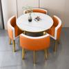 Mesa de Recepción Moderna y Combinación de Sillas Mesa de Negociación del Departamento de Ventas Mesa y Sillas de Recepción de Tienda Oficina Ocio Mesa Redonda Pequeña Cuadrada Comida