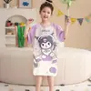 Camisola de Menina Verão Fina de Manga Curta Pijamas Fofos Infantis Verão Menina Desenho Animado Crianças Maiores Princesa Roupas de Casa