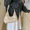 Bolso de Paja a Rayas Moda Estilo Étnico de un Solo Hombro Textura Rayada Bolso de Playa para Vacaciones Bolso de Mano Bolso Tote para el Brazo