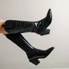 Botas Altas de Invierno Otoño con Tira Cruzada, Punta Fina y Tacón Alto para Mujer, Tacón Super Alto, Ligeras, de Calzar, Talla Grande, Botas de Piel, Tacón Cuadrado, Color Sólido, Botas Martin para Mujer