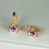 Pendientes de circonita cúbica morada de nueva ronda Cross-border Wish, modernos y versátiles, joyería al por mayor estilo europeo y americano