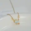 2026 novo colar de corrente para clavícula com design minimalista de estrela e lua para mulheres, estilo coreano e japonês, versátil e moderno, chique e elegante