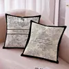 Funda de Almohada Floral de Lujo Ligero Estilo Francés para Sofá y Cabecero de Cama del Hogar, Cojín Blanco y Negro, Venta al por Mayor de Cojines para Sofá de Sala de Estar