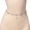 Piercing de umbigo com borla e corrente de cintura integrada, estilo praia hot girl Y2K, acessório de cintura de design exclusivo