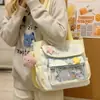 Bolsa de Ombro Fresca para Estudante, Bolsa Transparente Fofa com Barra Bidimensional, Bolsa Transversal Leve para o Dia a Dia de Menina do Ensino Médio