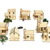 Artesanías de Madera Europeas Decoraciones Navideñas Adornos Casa Pequeña de Madera Escena Diseño Cabaña Pequeña DIY