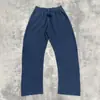 Calça Casual de Perna Reta para Homens com Padrão de Escamas de Cobra Azul Profundo, Novo Estilo de Primavera, Calça de Perna Larga Estilo Preguiçoso, Toque Americano de Alta Qualidade, Calça Cimitarra