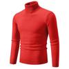 Suéter de cuello alto de color liso para hombre de comercio exterior, estilo coreano transfronterizo, ajustado, informal, fino, juvenil, camisa de punto