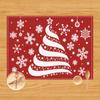 Mantel Navideño Transfronterizo Copo de Nieve Árbol de Navidad Decoración Festiva Mantel Aislante de Tela para el Hogar Mantel Estilo Occidental Vajilla