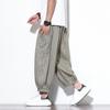Calças Casuais Xadrez Estilo Japonês 2025 para Homens, Estilo Chinês de Verão, Calças Cropped Plus Size, Calças Lanternas Largas Soltas para Homens