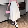 Falda línea A 2026, falda midi plisada que cubre la cadera para mujer, nueva falda larga elegante estilo hada, falda línea A de cintura alta adelgazante para primavera-verano de longitud media