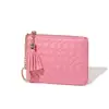 Nova Mini Carteira Pequena Feminina com Zíper Porta-Moedas Estilo Coreano Trançada Fofa Leve Pequena com Pingente Bolsa para Cartões Bolsa de Moedas
