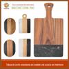 Novo Produto Fábrica Personalizada Tábua de Corte de Madeira de Acácia Mesclada com Mármore Preto Tábua de Corte para Alimentos Cozidos Estilo Ocidental Tábua de Corte Dupla Face