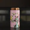 Bote de Té de Hoja de Loto Esmaltado, Tarro Cerámico Sellado a Prueba de Humedad para el Hogar, Tarro Portátil de Almacenamiento para Viajes, Contenedor de Té, Artículo de Regalo