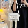 Bolsa de Ombro Único com Blocos de Cores em Estilo Japonês Bolsa Bonita Fresca Moderna para Meninas Estudantes Simples Casual Leve Transparente Transversal Bolsa Pequena