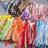 Lanyard para teléfono móvil DIY cuerda trenzada de encaje colorido estilo miu material para colgante de llavero de bolso dopamina
