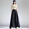 Pantalones Anchos de Algodón Lino Seda de Hielo para Mujer, Pantalones de Traje de Lino Tencel Delgados de Alta Gama para Verano, Pantalones Falda Sueltos con Caída de Longitud al Suelo
