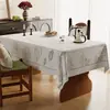Toalha de mesa estilo francês, lavável, impermeável, à prova de óleo, resistente ao calor, toque de luxo e alta qualidade, adequada para uso doméstico, toalha de mesa retangular para mesa de centro