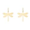 Aretes Retro Delgados de Metal Joyería para la Oreja Moda Elegante para Mujer Libélula Animal Pieza Tallada por Computadora Aretes Oro Rosa