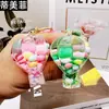 Botella de arena movediza líquida globo aerostático color lindo llavero de frijol adorno exquisito para mochila escolar niño niña colgante regalo pequeño