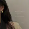 Pendientes de Plata de Ley 925 con Cierre de Mariposa Diseño Geométrico Simple Irregular en Forma de C Pendientes Versátiles Simples de Alta Gama para Uso Diario