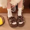 Pantuflas de alta gama, de suela gruesa, que aumentan la altura, mullidas, para mujer, otoño/invierno 2026, adecuadas para usar en exteriores, suaves y elegantes, pantuflas de peluche