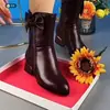 Botas estilo Martin para mujer, nueva colección otoño/invierno 2026, botas de media caña con tacón grueso estilo británico, botas de moda versátiles, forradas de felpa para mayor calidez