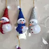 Muñeco de nieve de cristal blanco navideño Luz LED a batería Decoración de regalo Colgante con bola acrílica luminosa de dibujos animados