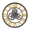 Reloj de Pared de Madera con Engranajes Vintage Números Romanos Estilo Antiguo Nostálgico Restaurante Reloj de Pared Decorativo Pegatina de Pared Simple Pared 0770